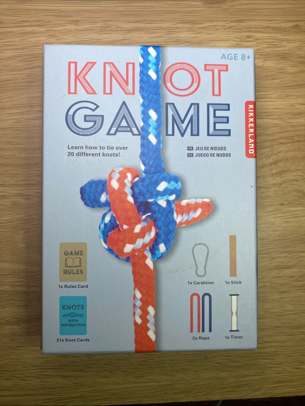 Kikkerland Knot Game – Blue & Orange Rope Kit